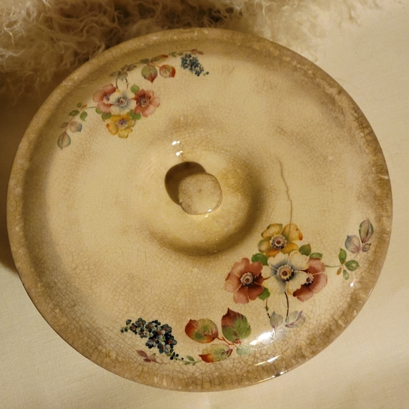 Vtg Bak– Serv Guaranteed Oven Proof P. C. P. Co. 1940 Covered Bowl Floral Design - Picture 3 of 11